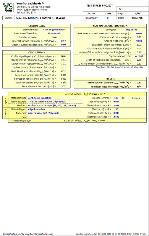 U Value Calculator Spreadsheet To Bs En Iso 6946 Bre Guidelines Etc